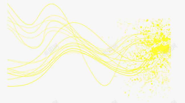 效果元素png免抠素材_新图网 https://ixintu.com 波浪彩带 黄色