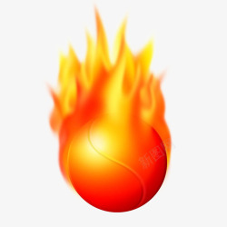 橙色球形卡通立体燃烧的火球插画高清图片