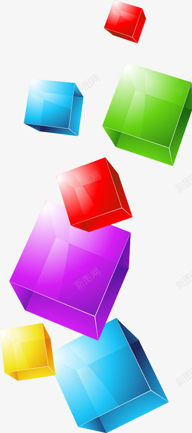 抽象立体彩色方块矢量图ai免抠素材_新图网 https://ixintu.com 彩色 抽象 方块 立体 矢量图