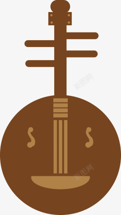 中国古典月琴中国古典乐器剪影矢量图高清图片