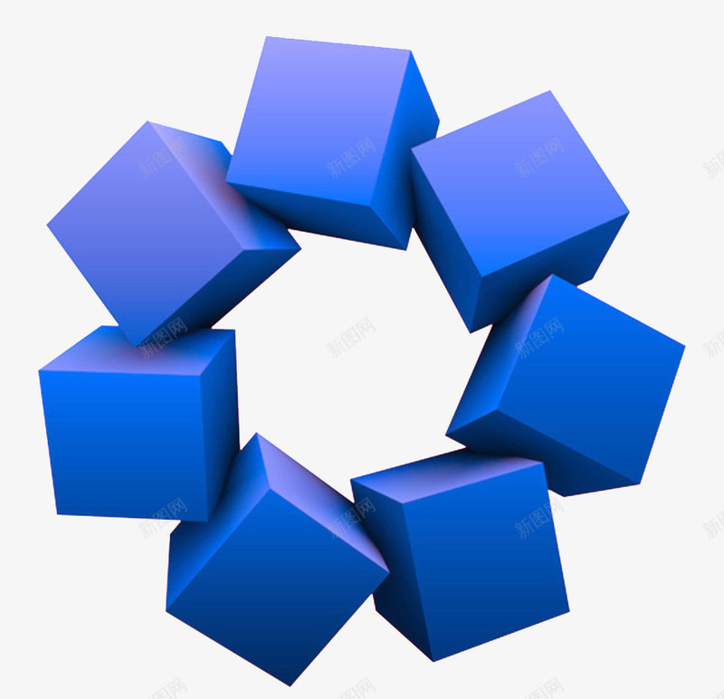 围成一圈的方块png免抠素材_新图网 https://ixintu.com PPT素材矢量 方块 蓝色 连接