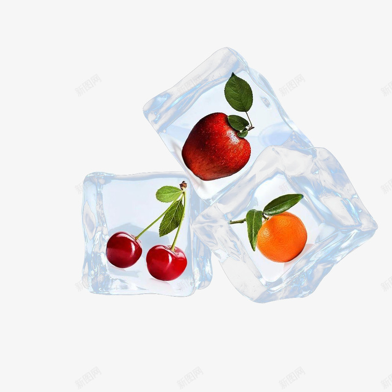 冰块里的水果png免抠素材_新图网 https://ixintu.com png图形 png装饰 冰块 水果 装饰 食物