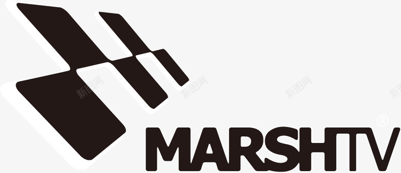 国外MARSHTV电视节目标志png免抠素材_新图网 https://ixintu.com MARSHTV 创意标志 标志设计 黑色方块
