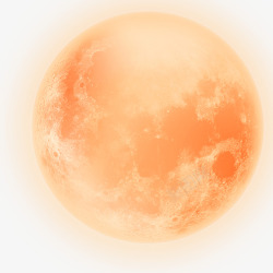 橙色简约月亮装饰图案素材