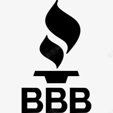 BBB更好的商业局标志与火焰图标图标
