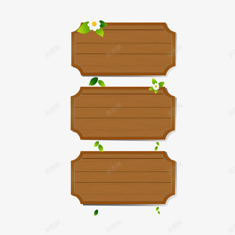 木质的花挂饰png免抠素材_新图网 https://ixintu.com 招牌 挂饰 方块 木质
