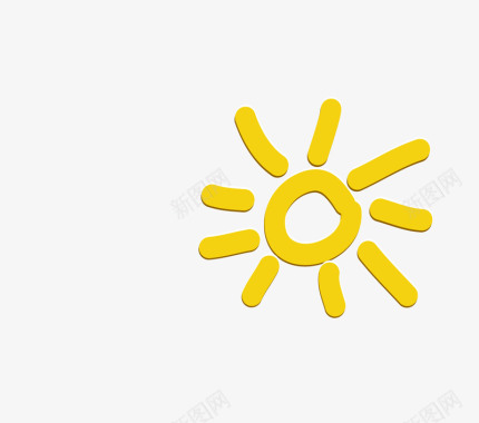 黄色太阳卡通图标图标