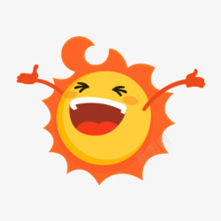 橙色黄色暖色阳光背景大笑的太阳高清图片