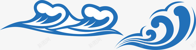 蓝色波浪标识图标png_新图网 https://ixintu.com 创意水浪 卡通水浪 古典水浪 水浪 水浪素材 波浪 波浪标识