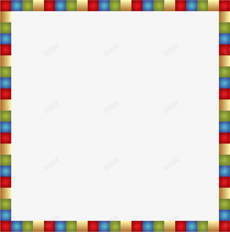 彩色方块边框png免抠素材_新图网 https://ixintu.com 儿童 彩色 方块 边框