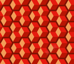 红色立体小方块印花矢量图素材