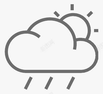 天气云太阳雨Outlineicons图标png_新图网 https://ixintu.com Weather cloud rain sun 云 天气 太阳 雨