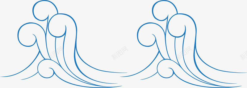 卡通水浪图标png_新图网 https://ixintu.com 创意水浪 卡通波浪 古典水浪 水浪 波浪 波浪元素 波浪标识