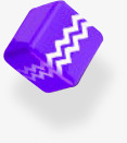 手绘紫色波浪方块素材