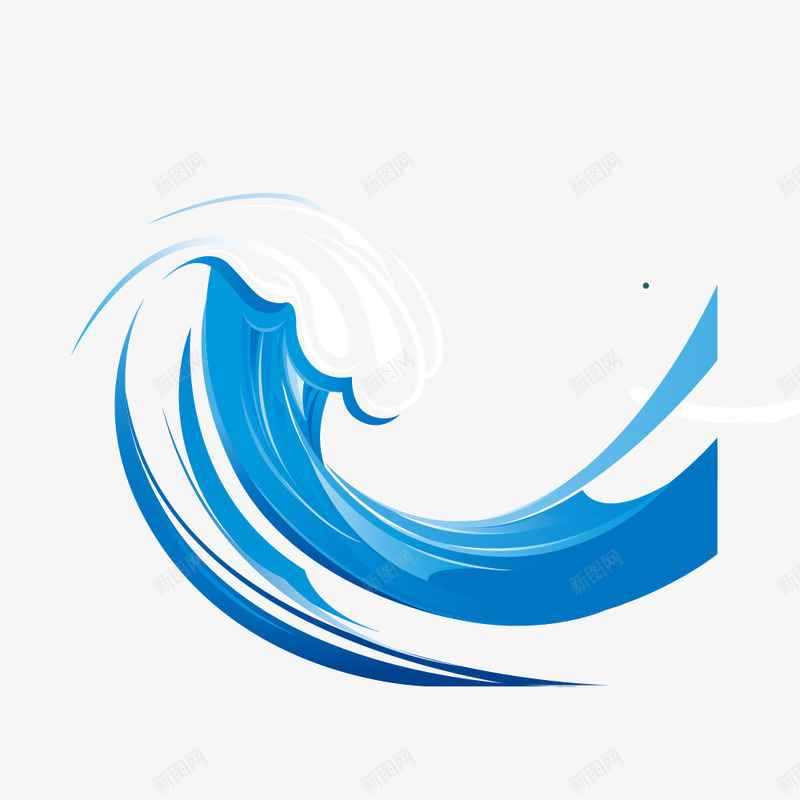 蓝色飘逸海浪png免抠素材_新图网 https://ixintu.com 波浪 海浪 海纹 蓝色海浪 飘逸