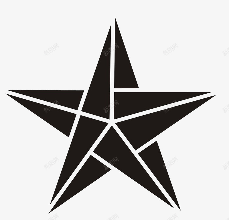 五星标识图标png_新图网 https://ixintu.com 五星 五颗星 免抠素材 装饰 黑色五星