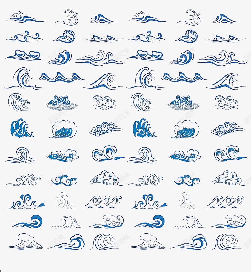 古典海浪花纹图标png_新图网 https://ixintu.com 图标 多种 海浪 花纹