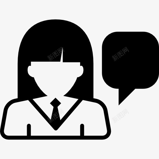 女孩说图标png_新图网 https://ixintu.com 人沟通 女人说话 语音聊天气泡