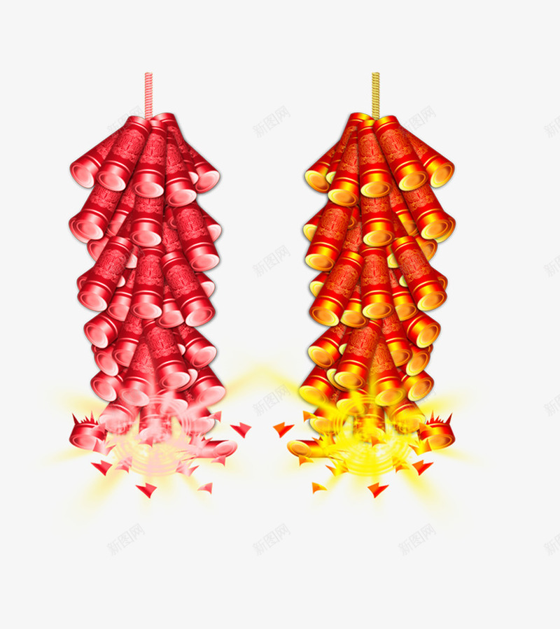 红鞭炮psd免抠素材_新图网 https://ixintu.com 庆祝元素 爆竹 红炮竹 鞭炮