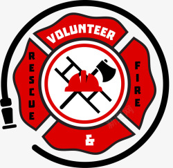 消防队队徽消防水枪标识图标高清图片