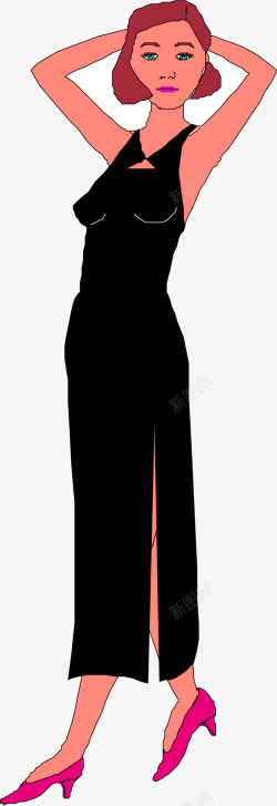 吊带裙女人素材