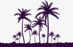 美丽海边度假椰子树矢量图素材