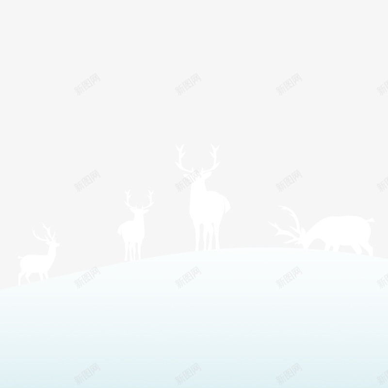 白色圣诞麋鹿动物png免抠素材_新图网 https://ixintu.com 光泽 动物 圣诞 天气 寒冷 庆祝 白色 质感 雪地