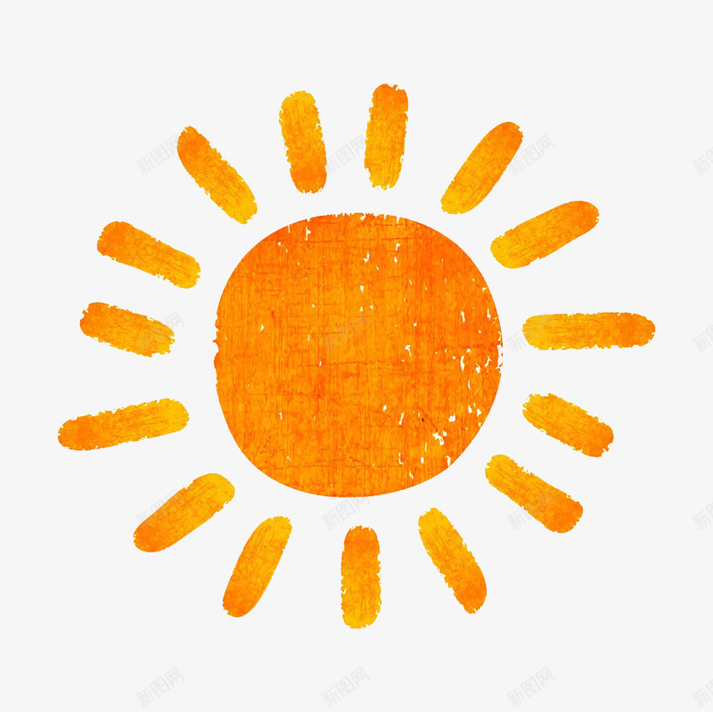 火热的太阳png免抠素材_新图网 https://ixintu.com 发光 温暖 绘画 艺术 装饰