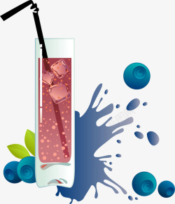 蓝色蓝莓汁美味红色果汁高清图片