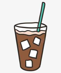 拿冰块的手夏日手绘咖啡饮料冰块插画水彩手矢量图高清图片