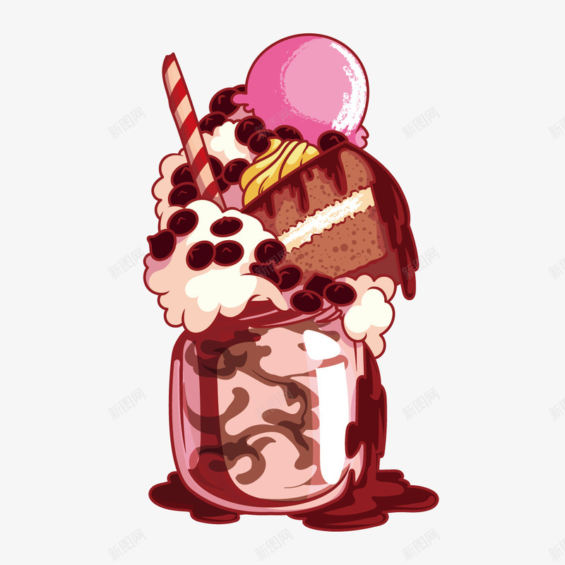 牛奶巧克力冰淇淋png免抠素材_新图网 https://ixintu.com 冰淇淋 巧克力 牛奶