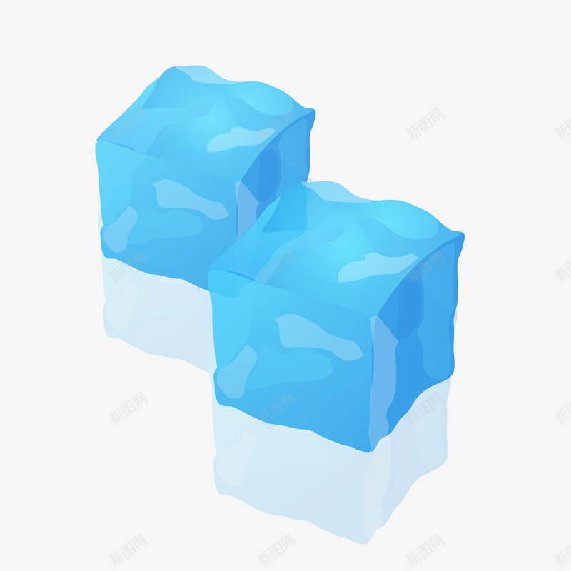 手绘蓝色冰块png免抠素材_新图网 https://ixintu.com 冰块 手绘冰块 蓝色 蓝色冰块