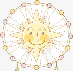 AI素材摩天轮手绘摩天轮高清图片