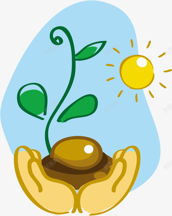 植物小苗和太阳png免抠素材_新图网 https://ixintu.com 太阳 小苗 植物 种子