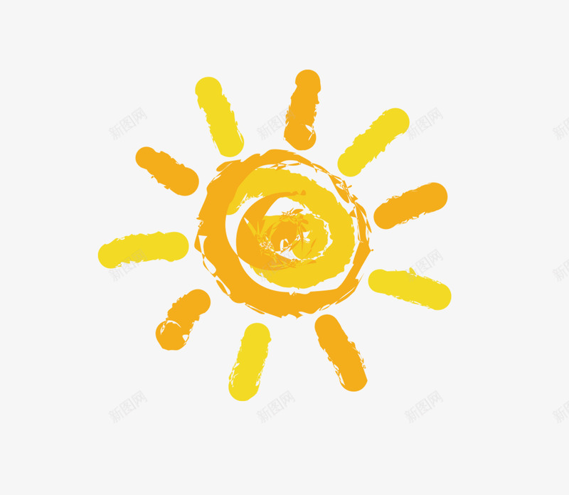黄色太阳卡通png免抠素材_新图网 https://ixintu.com 卡通太阳 可爱太阳 围观卡通 明亮 黄色
