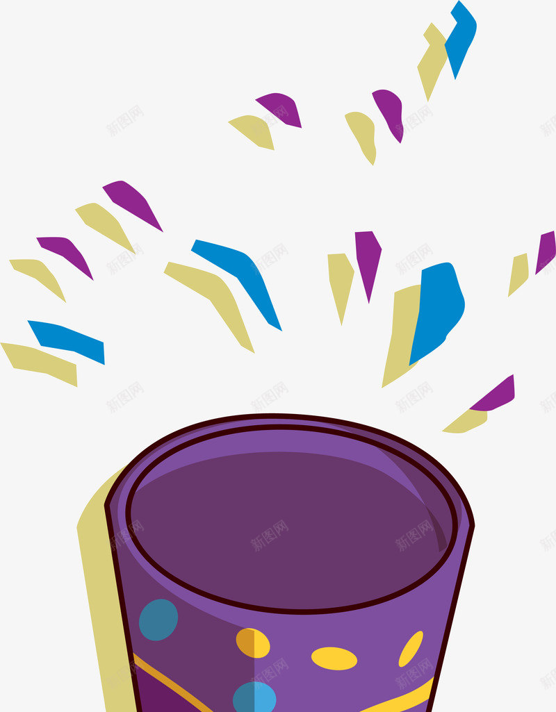 新年庆祝彩带png免抠素材_新图网 https://ixintu.com 卡通 彩带 拉花气球 新年庆祝 紫色 节日