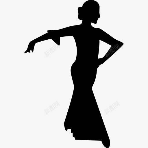 弗拉明戈女舞者的剪影图标png_新图网 https://ixintu.com 人 人的剪影 女人 弗拉门戈 弗拉门戈的图标 跳舞