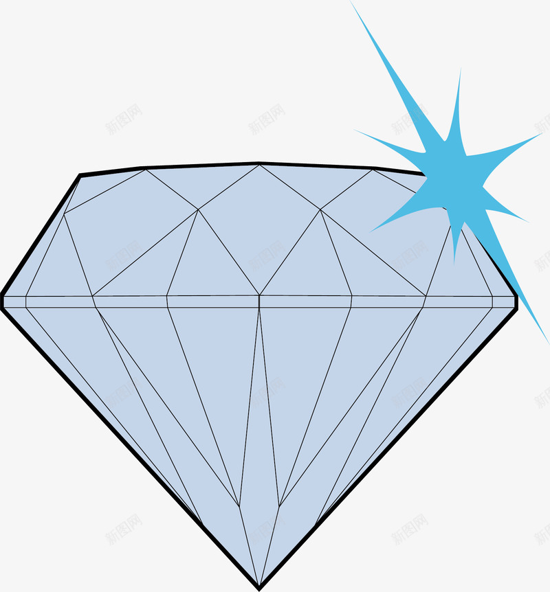 钻石闪光矢量图ai免抠素材_新图网 https://ixintu.com 手绘 清新 钻石 钻石闪光 闪光 矢量图