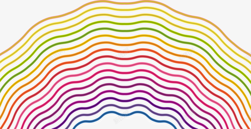彩色波浪条纹png免抠素材_新图网 https://ixintu.com 彩色条纹 条纹 矢量素材 线性