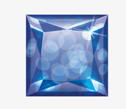 蓝色闪光正方形立体钻石素材