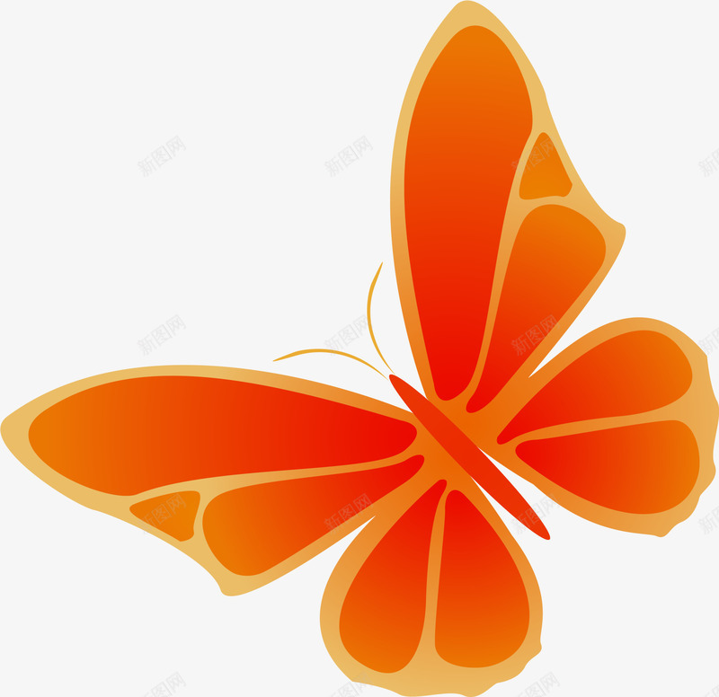 橙色卡通蝴蝶png免抠素材_新图网 https://ixintu.com 免抠PNG 卡通 昆虫 橙色 美丽 蝴蝶 装饰图案