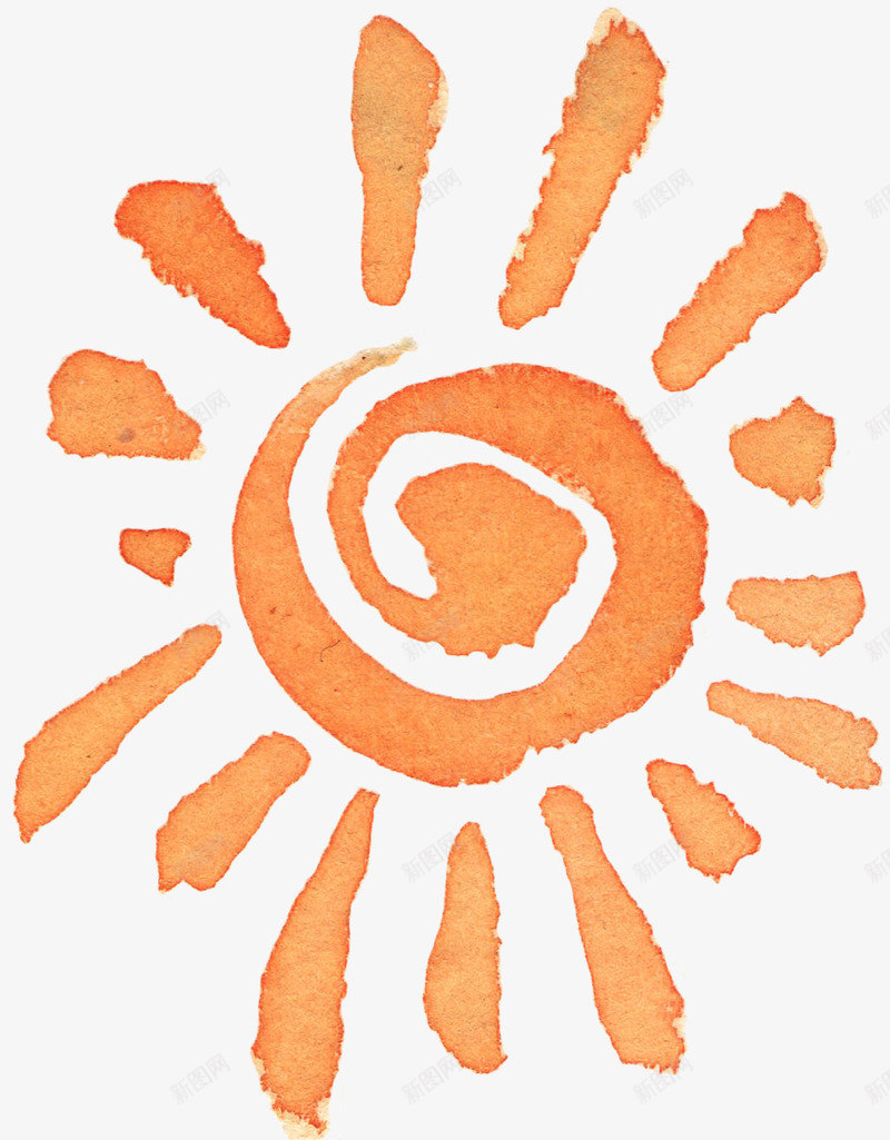 手绘太阳png免抠素材_新图网 https://ixintu.com 太阳 手绘画 矢量装饰 装饰 阳光