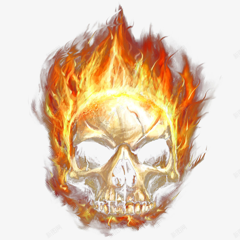 有质感的骷髅火焰元素png免抠素材_新图网 https://ixintu.com 元素 火焰 质感 骷髅