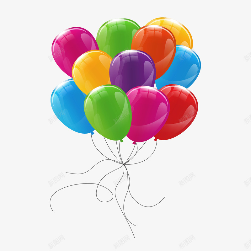 儿童节庆祝气球矢量图ai免抠素材_新图网 https://ixintu.com 儿童节 六一 卡通 小清新 广告设计 氢气球 透明 矢量图