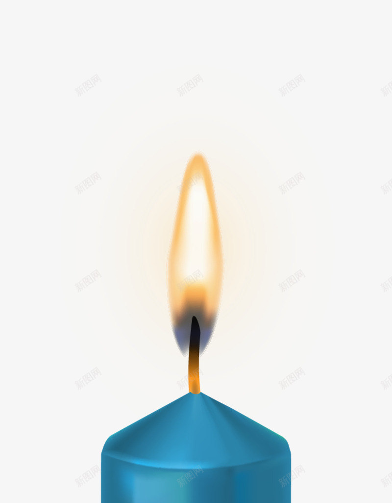 蓝色生日蜡烛png免抠素材_新图网 https://ixintu.com 圆形蜡烛 生日蜡烛 立体 蓝色蜡烛 黄色火焰 黄色烛火