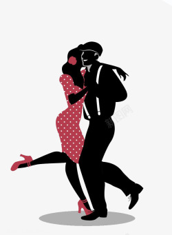 跳踢踏舞的女人和男人时尚插画素材