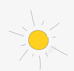 矢量闪光太阳黄色简笔闪光太阳装饰矢量图高清图片