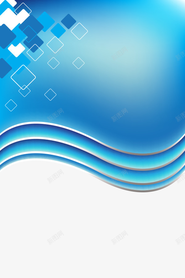 蓝色背景png免抠素材_新图网 https://ixintu.com 方块 时尚 波浪 潮流元素