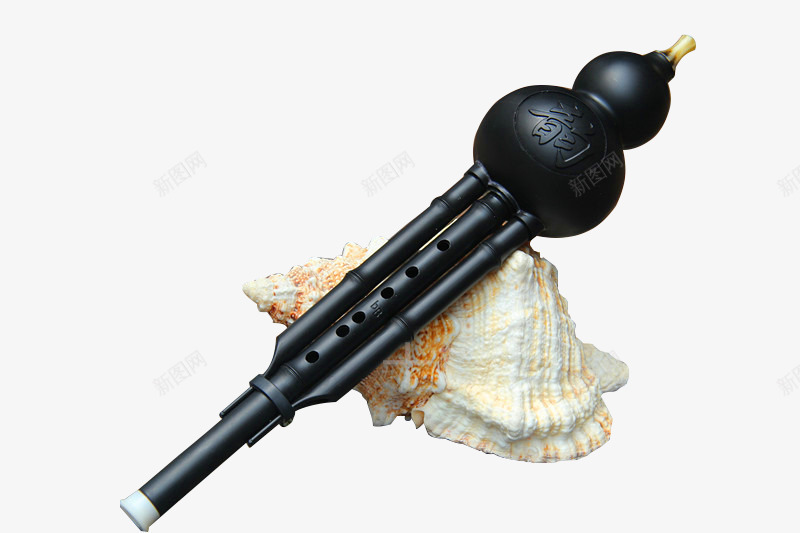 黑色葫芦丝png免抠素材_新图网 https://ixintu.com 中国风 乐器 仿黑檀木色 传统乐器 古典 葫芦丝