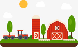 农用车农场插图矢量图高清图片